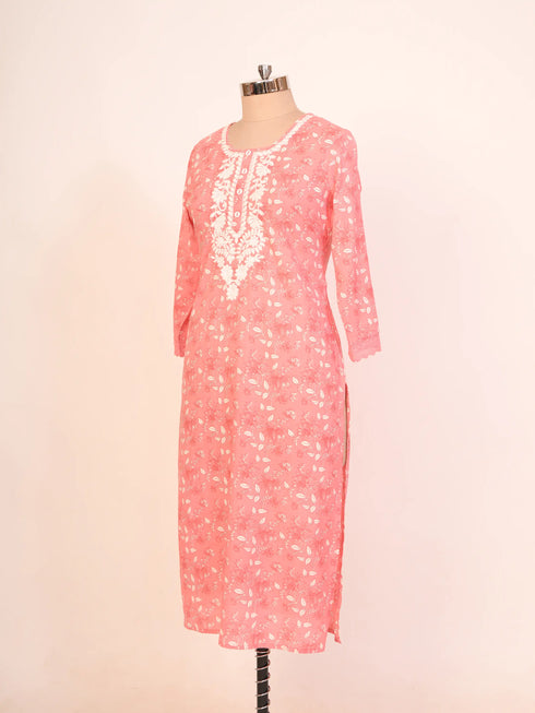 Cotton kurti set with Katha Work